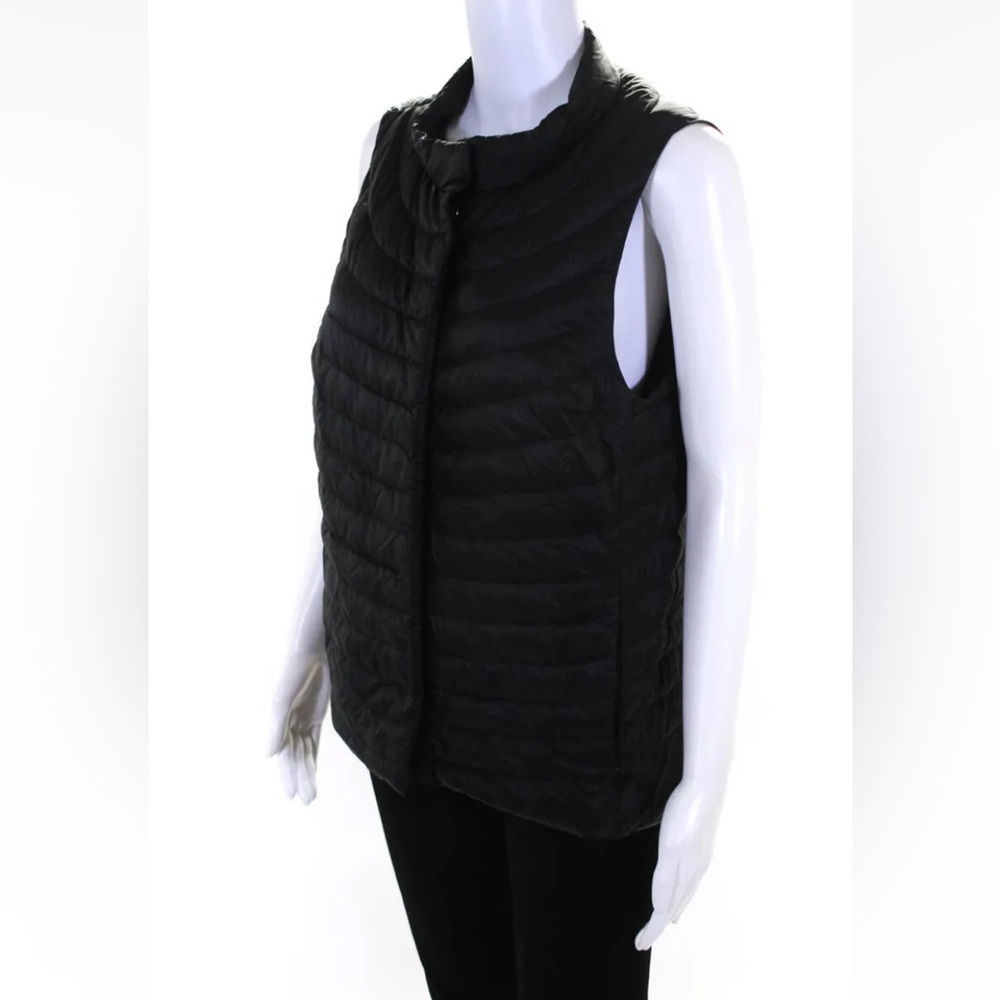 Athleta Black Lightweight Duck Down Warm Vest - image 2